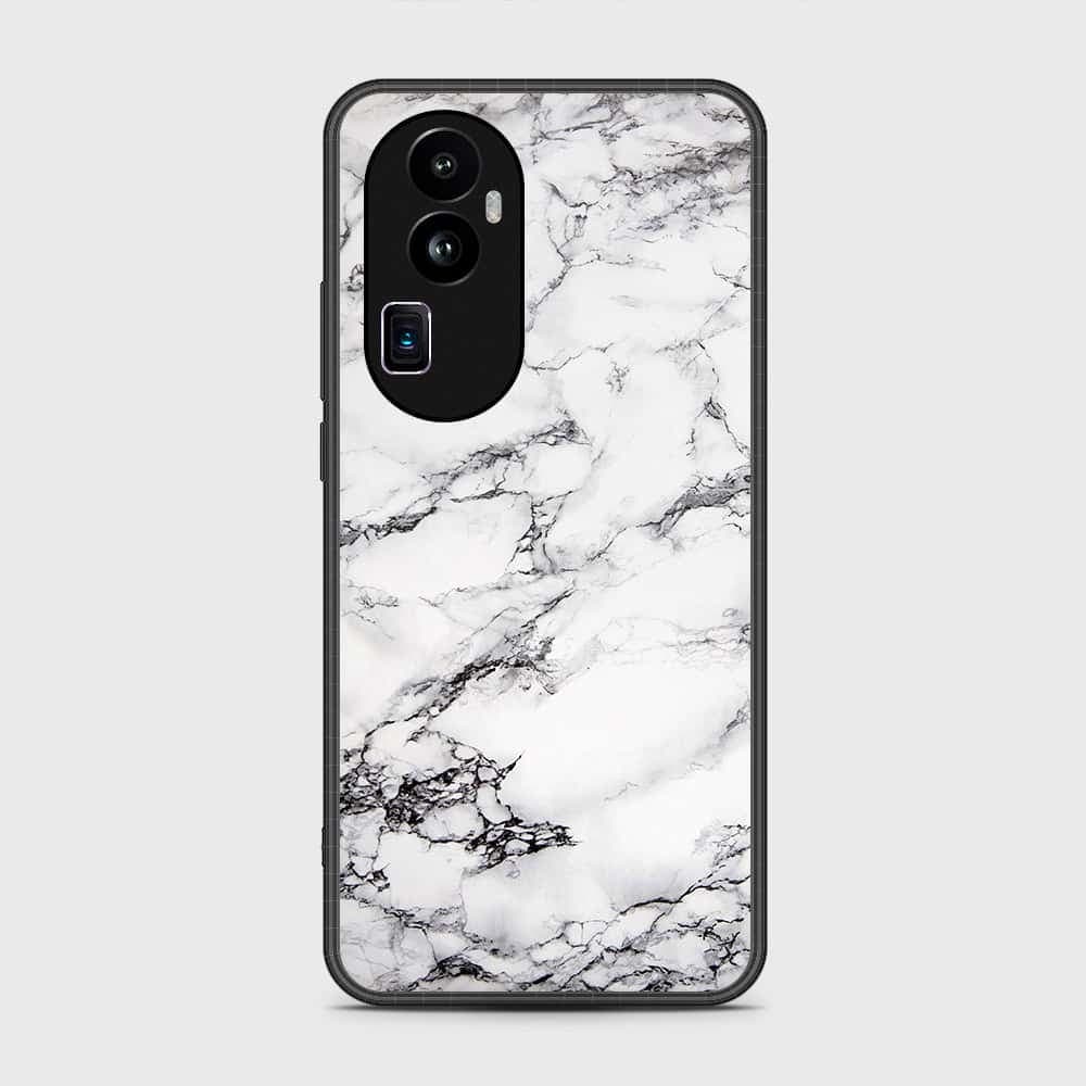 Oppo Reno 10 Pro Plus Cover- White Marble Series - HQ Ultra Shine Premium Infinity Glass Soft Silicon Borders Case