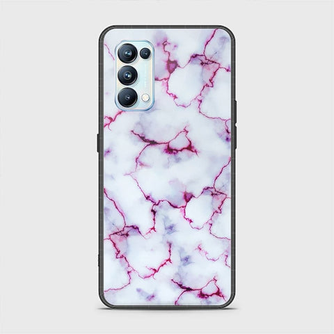 Oppo Reno 5 Pro 5G Cover - White Marble Series - HQ Ultra Shine Premium Infinity Glass Soft Silicon Borders Case