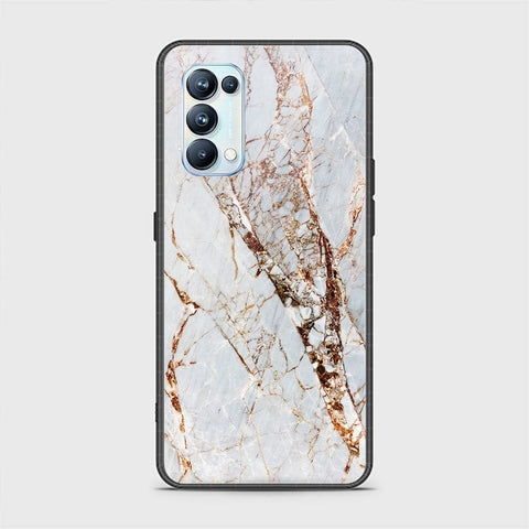 Oppo Reno 5 Pro 5G Cover - White Marble Series - HQ Ultra Shine Premium Infinity Glass Soft Silicon Borders Case