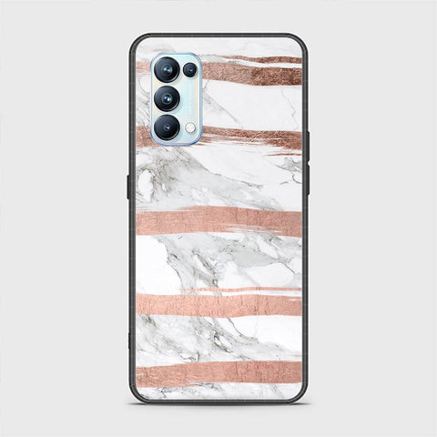 Oppo Reno 5 Pro 5G Cover - White Marble Series - HQ Ultra Shine Premium Infinity Glass Soft Silicon Borders Case