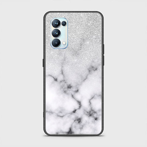 Oppo Reno 5 Pro 5G Cover - White Marble Series - HQ Ultra Shine Premium Infinity Glass Soft Silicon Borders Case