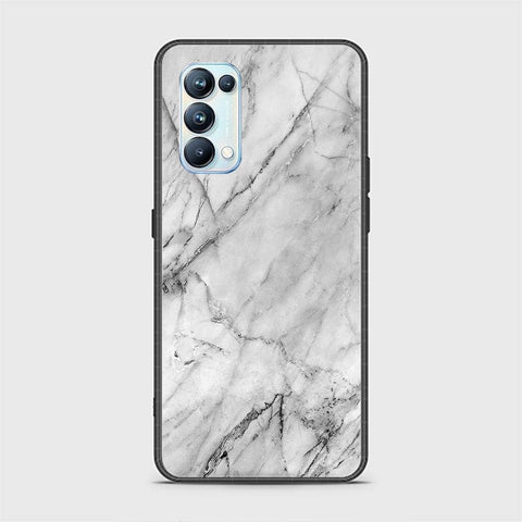 Oppo Reno 5 Pro 5G Cover - White Marble Series - HQ Ultra Shine Premium Infinity Glass Soft Silicon Borders Case