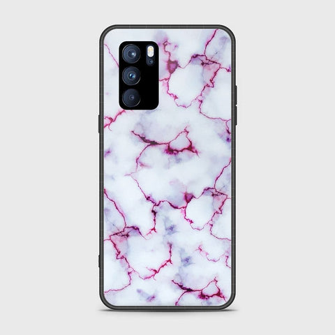 Oppo Reno 6 Pro 5G Cover - White Marble Series - HQ Ultra Shine Premium Infinity Glass Soft Silicon Borders Case