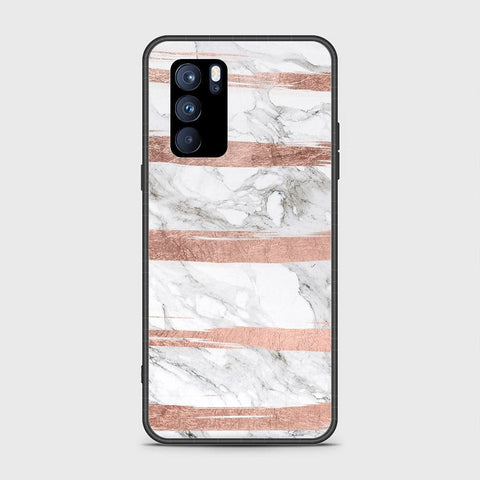 Oppo Reno 6 Pro 5G Cover - White Marble Series - HQ Ultra Shine Premium Infinity Glass Soft Silicon Borders Case