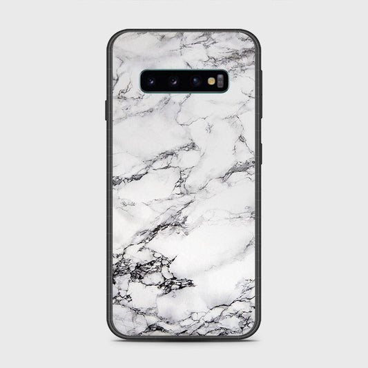 Samsung Galaxy S10 5G Cover- White Marble Series - HQ Ultra Shine Premium Infinity Glass Soft Silicon Borders Case