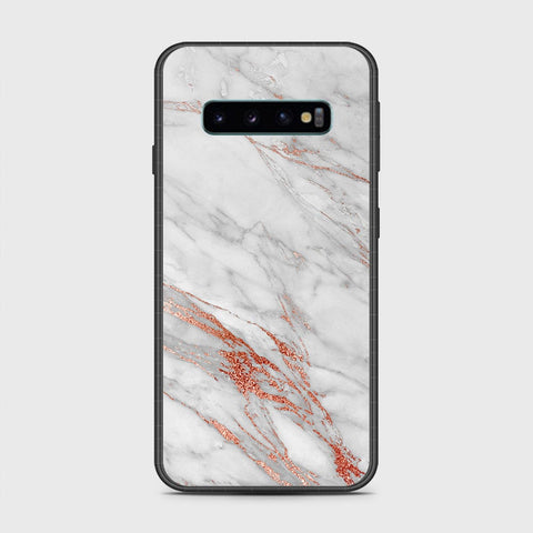 Samsung Galaxy S10 5G Cover- White Marble Series - HQ Ultra Shine Premium Infinity Glass Soft Silicon Borders Case