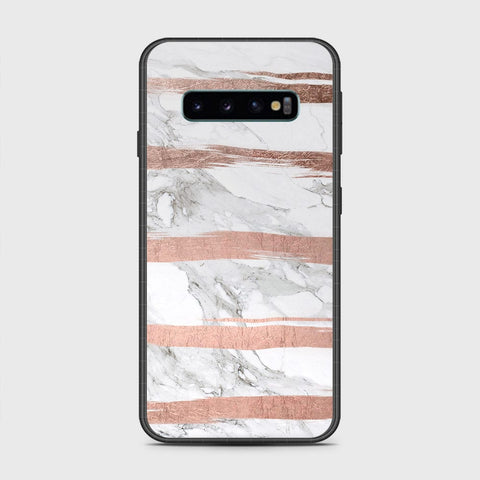 Samsung Galaxy S10 5G Cover- White Marble Series - HQ Ultra Shine Premium Infinity Glass Soft Silicon Borders Case