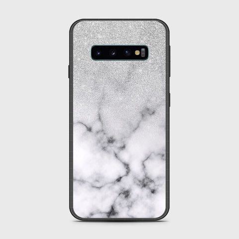 Samsung Galaxy S10 5G Cover- White Marble Series - HQ Ultra Shine Premium Infinity Glass Soft Silicon Borders Case