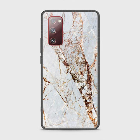 Samsung Galaxy S20 FE Cover - White Marble Series - HQ Ultra Shine Premium Infinity Glass Soft Silicon Borders Case