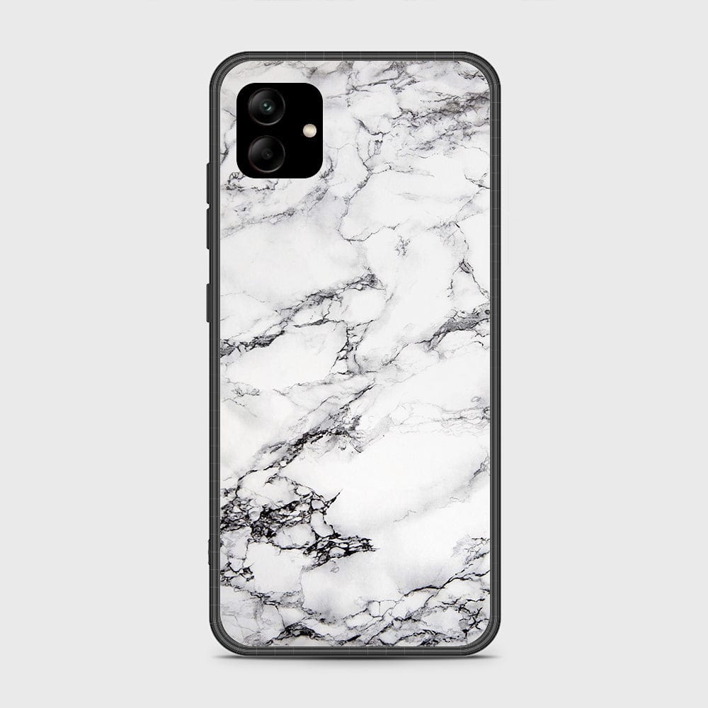 Samsung Galaxy A04 Cover- White Marble Series - HQ Ultra Shine Premium Infinity Glass Soft Silicon Borders Case