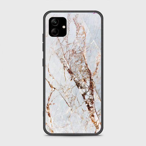 Samsung Galaxy A04 Cover- White Marble Series - HQ Ultra Shine Premium Infinity Glass Soft Silicon Borders Case