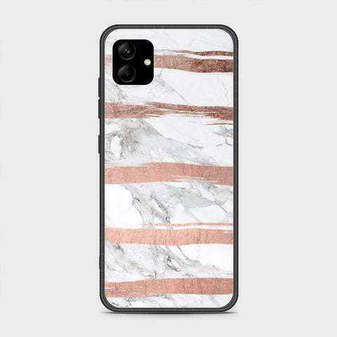 Samsung Galaxy A04 Cover- White Marble Series - HQ Ultra Shine Premium Infinity Glass Soft Silicon Borders Case