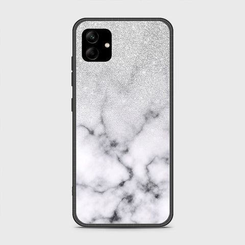 Samsung Galaxy A04 Cover- White Marble Series - HQ Ultra Shine Premium Infinity Glass Soft Silicon Borders Case