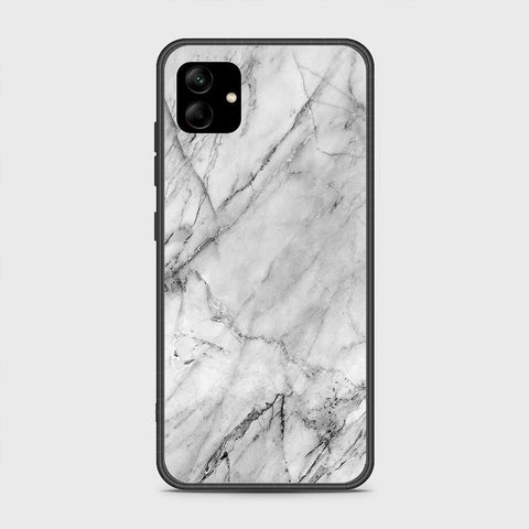 Samsung Galaxy A04 Cover- White Marble Series - HQ Ultra Shine Premium Infinity Glass Soft Silicon Borders Case