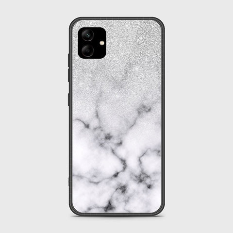 Samsung Galaxy M04 4G Cover - White Marble Series - HQ Ultra Shine Premium Infinity Glass Soft Silicon Borders Case