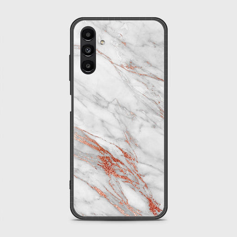 Samsung Galaxy A04s Cover- White Marble Series - HQ Ultra Shine Premium Infinity Glass Soft Silicon Borders Case