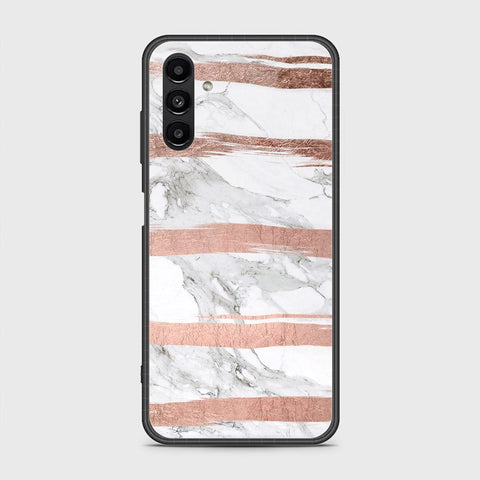 Samsung Galaxy A04s Cover- White Marble Series - HQ Ultra Shine Premium Infinity Glass Soft Silicon Borders Case