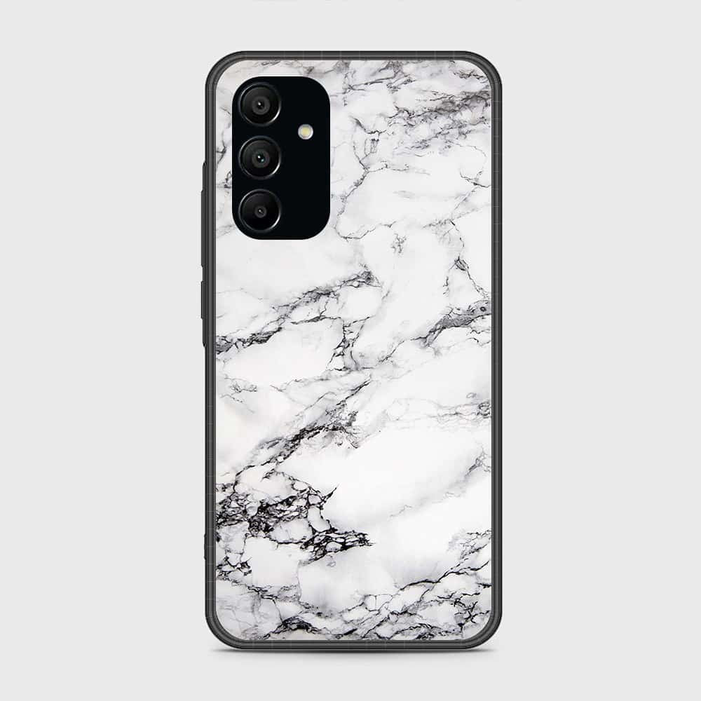 Samsung Galaxy A15 5G Cover- White Marble Series - HQ Ultra Shine Premium Infinity Glass Soft Silicon Borders Case