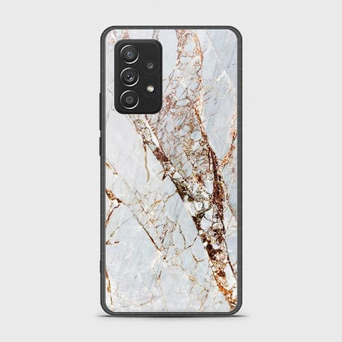 Samsung Galaxy A52 Cover - White Marble Series - HQ Ultra Shine Premium Infinity Glass Soft Silicon Borders Case