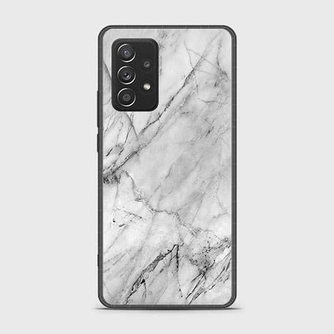 Samsung Galaxy A52 Cover - White Marble Series - HQ Ultra Shine Premium Infinity Glass Soft Silicon Borders Case