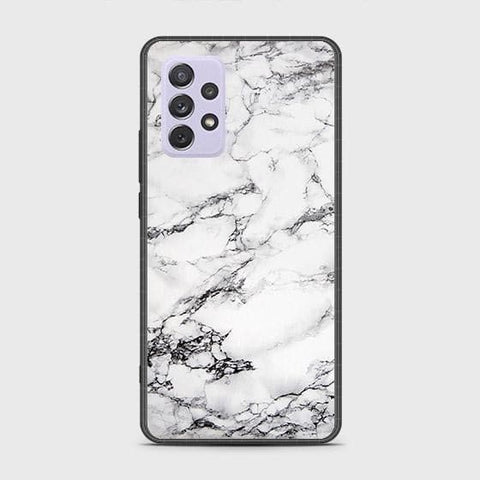 Samsung Galaxy A72 Cover - White Marble Series - HQ Ultra Shine Premium Infinity Glass Soft Silicon Borders Case