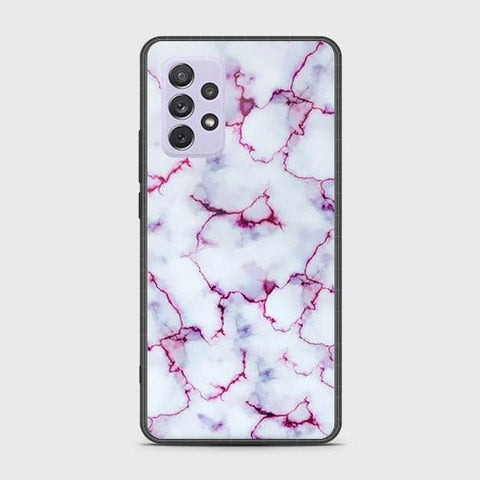 Samsung Galaxy A72 Cover - White Marble Series - HQ Ultra Shine Premium Infinity Glass Soft Silicon Borders Case