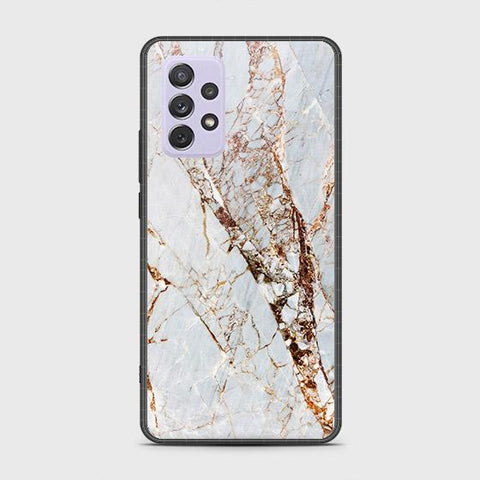 Samsung Galaxy A72 Cover - White Marble Series - HQ Ultra Shine Premium Infinity Glass Soft Silicon Borders Case