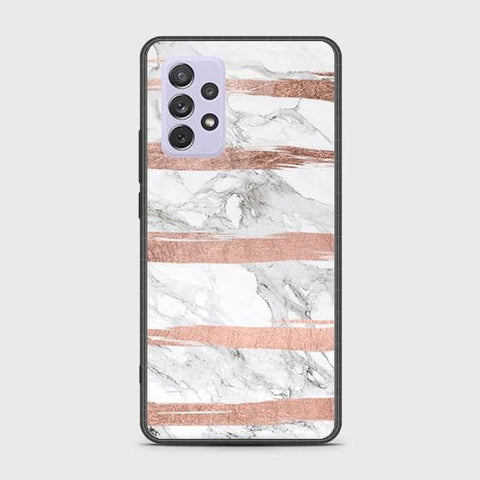 Samsung Galaxy A72 Cover - White Marble Series - HQ Ultra Shine Premium Infinity Glass Soft Silicon Borders Case