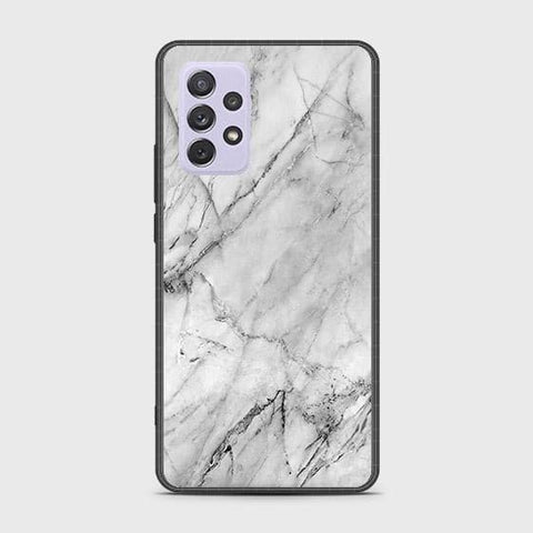 Samsung Galaxy A72 Cover - White Marble Series - HQ Ultra Shine Premium Infinity Glass Soft Silicon Borders Case