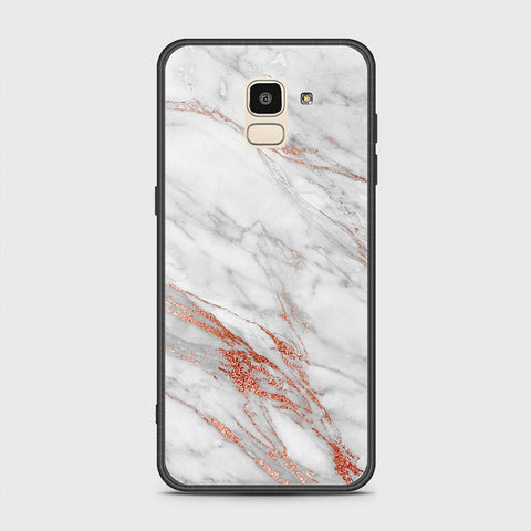 Samsung Galaxy J6 2018 Cover - White Marble Series - HQ Ultra Shine Premium Infinity Glass Soft Silicon Borders Case