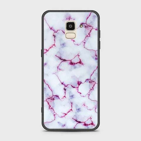 Samsung Galaxy J6 2018 Cover - White Marble Series - HQ Ultra Shine Premium Infinity Glass Soft Silicon Borders Case