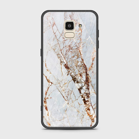 Samsung Galaxy J6 2018 Cover - White Marble Series - HQ Ultra Shine Premium Infinity Glass Soft Silicon Borders Case