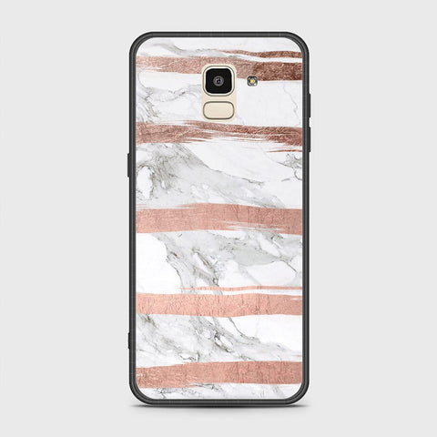 Samsung Galaxy J6 2018 Cover - White Marble Series - HQ Ultra Shine Premium Infinity Glass Soft Silicon Borders Case