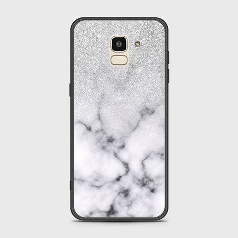 Samsung Galaxy J6 2018 Cover - White Marble Series - HQ Ultra Shine Premium Infinity Glass Soft Silicon Borders Case