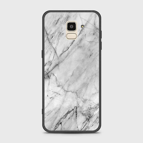 Samsung Galaxy J6 2018 Cover - White Marble Series - HQ Ultra Shine Premium Infinity Glass Soft Silicon Borders Case