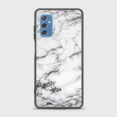 Samsung Galaxy M52 5G Cover- White Marble Series - HQ Ultra Shine Premium Infinity Glass Soft Silicon Borders Case