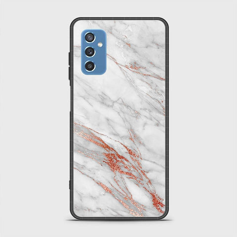 Samsung Galaxy M52 5G Cover- White Marble Series - HQ Ultra Shine Premium Infinity Glass Soft Silicon Borders Case