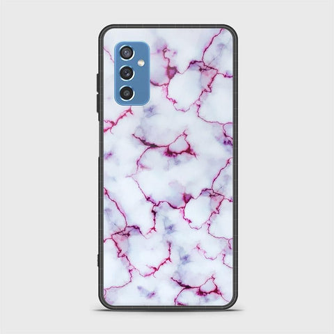 Samsung Galaxy M52 5G Cover- White Marble Series - HQ Ultra Shine Premium Infinity Glass Soft Silicon Borders Case