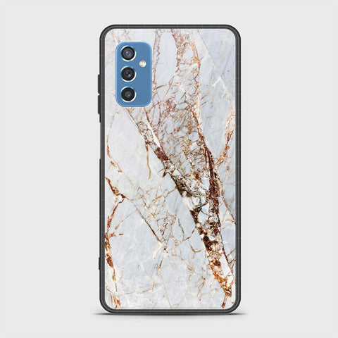 Samsung Galaxy M52 5G Cover- White Marble Series - HQ Ultra Shine Premium Infinity Glass Soft Silicon Borders Case