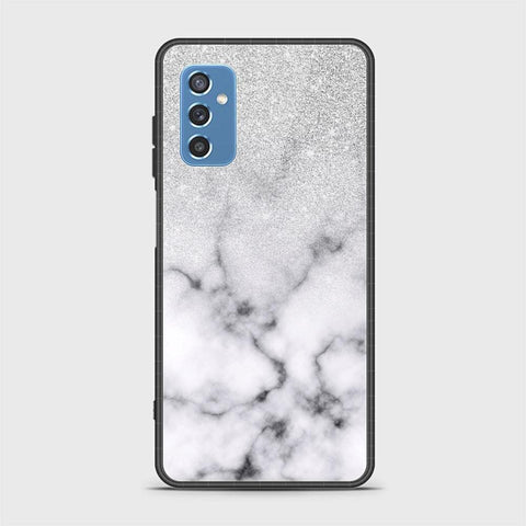 Samsung Galaxy M52 5G Cover- White Marble Series - HQ Ultra Shine Premium Infinity Glass Soft Silicon Borders Case