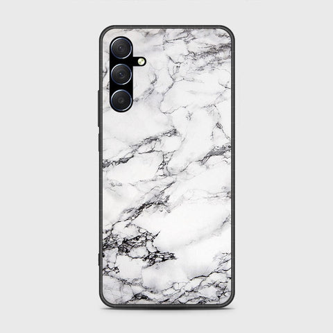 Samsung Galaxy M34 5G Cover- White Marble Series - HQ Ultra Shine Premium Infinity Glass Soft Silicon Borders Case