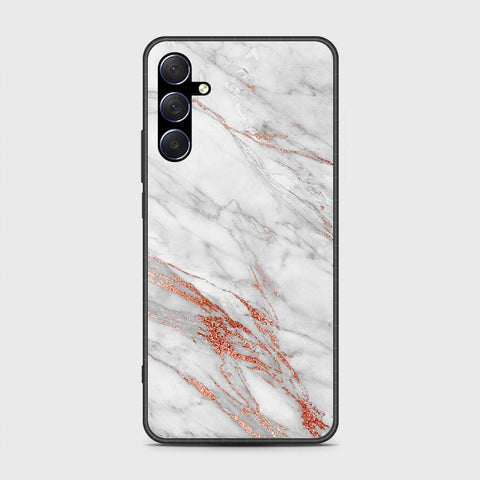 Samsung Galaxy M34 5G Cover- White Marble Series - HQ Ultra Shine Premium Infinity Glass Soft Silicon Borders Case