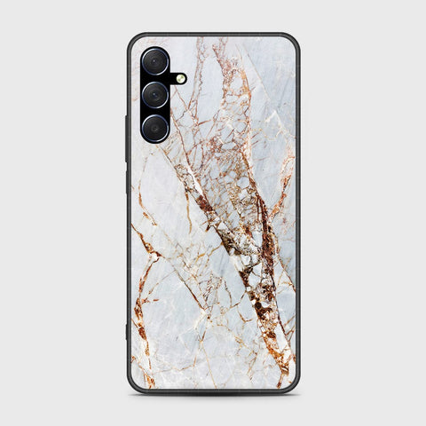 Samsung Galaxy M34 5G Cover- White Marble Series - HQ Ultra Shine Premium Infinity Glass Soft Silicon Borders Case