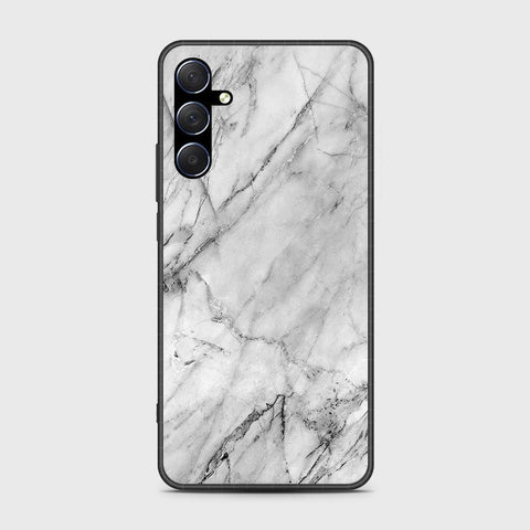 Samsung Galaxy M34 5G Cover- White Marble Series - HQ Ultra Shine Premium Infinity Glass Soft Silicon Borders Case