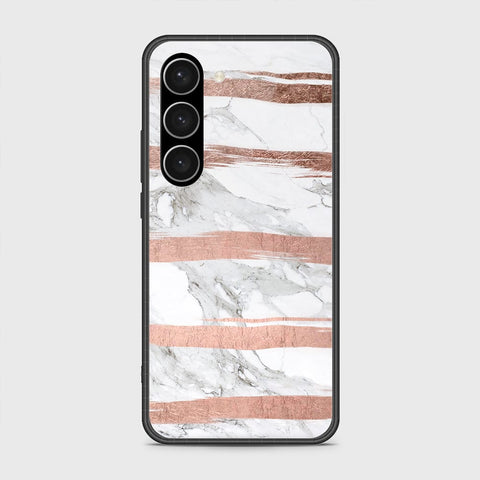 Samsung Galaxy S23 Plus 5G Cover- White Marble Series - HQ Ultra Shine Premium Infinity Glass Soft Silicon Borders Case