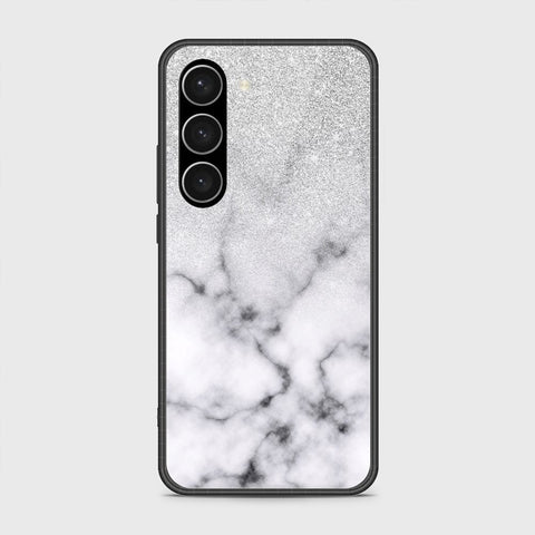 Samsung Galaxy S23 Plus 5G Cover- White Marble Series - HQ Ultra Shine Premium Infinity Glass Soft Silicon Borders Case