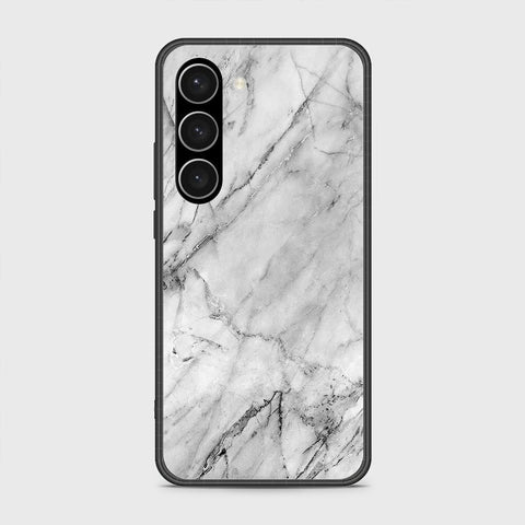 Samsung Galaxy S23 Plus 5G Cover- White Marble Series - HQ Ultra Shine Premium Infinity Glass Soft Silicon Borders Case