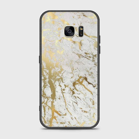 Samsung Galaxy S7 Cover- White Marble Series - HQ Ultra Shine Premium Infinity Glass Soft Silicon Borders Case