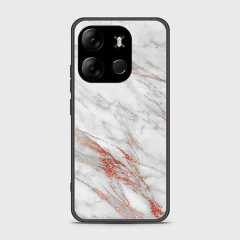 Infinix Smart 7 HD Cover- White Marble Series - HQ Ultra Shine Premium Infinity Glass Soft Silicon Borders Case