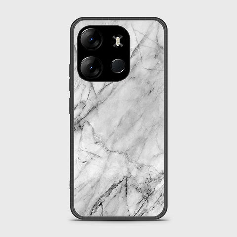 Infinix Smart 7 Cover- White Marble Series - HQ Ultra Shine Premium Infinity Glass Soft Silicon Borders Case